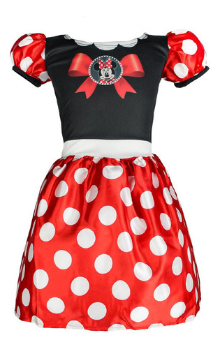 Fantasia Da Minnie Vermelha Infantil Menina Vestido Envio 24