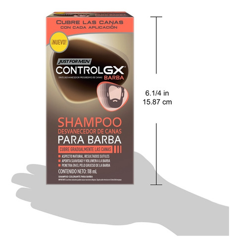 Just For Men Control Gx Barba Shampoo Desvanecedor De Canas