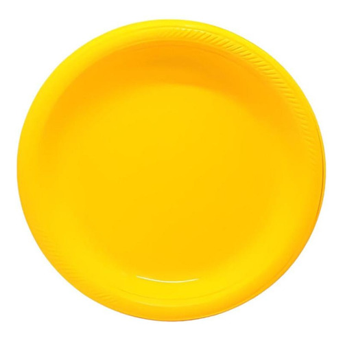 20 Platos De Plastico No. 9 Color Amarillo Ideal Para Fiesta