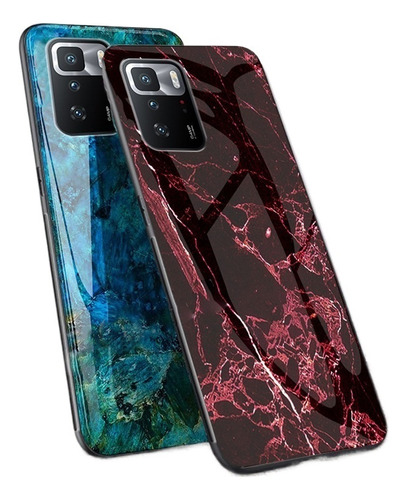 Funda Xiaomi Poco X3 Gt Cubierta De Vidrio Templado Mármol