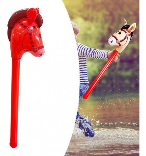 Cabeza De Caballo Inflable Cabeza De Juguete Toy Riding Rojo