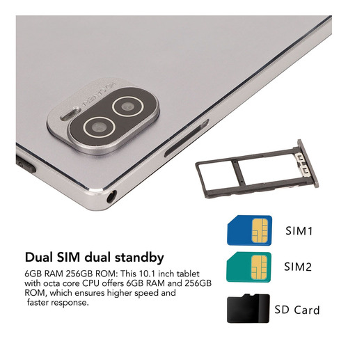 Tablet Tab 10.1'' 256g Gris Y 6gb De Memoria Ram Android 11