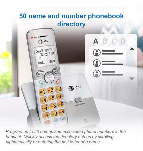 At&t Elhandset Dect 6.0 Teléfono Inalámbrico De La Casa Full