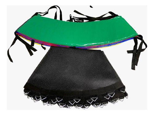 Cama Elástica Trampolin Brinquedos 2,44 Metros Com Diâmetro De 1.83 m Com Largura De 1.83 m E Comprimento De 183 m, Cor Da Proteção Das Molas Colorida E Tela Preta