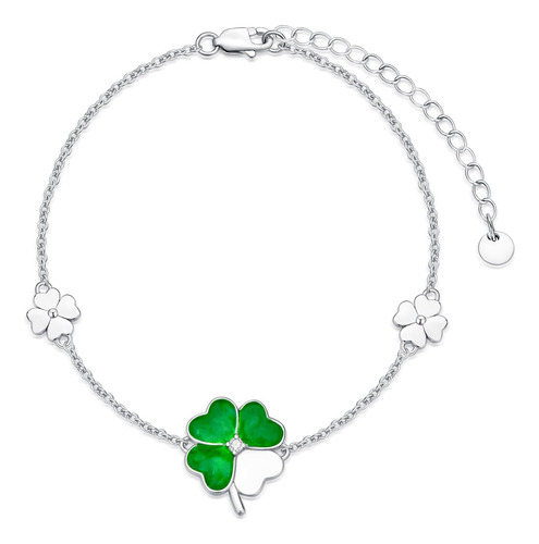 Pulsera De Trébol De Cuatro Hojas De Diamantes Para Mujer Pu