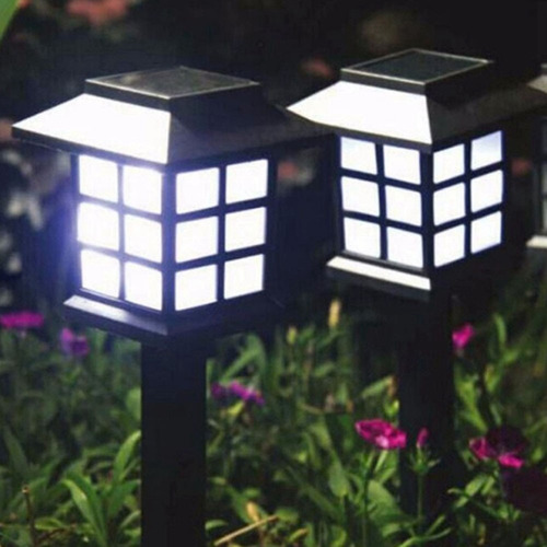 Luminaria Espeto Energia Solar Jardim Iluminação Kit 4 Unid