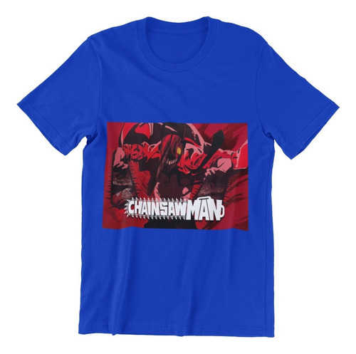 Polera Unisex Chainsaw Man Manga Red Estampado Algodon