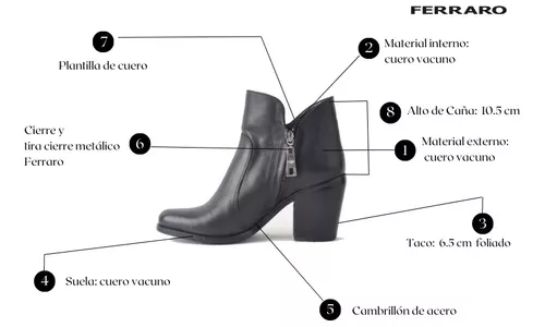 Botas De Cuero Vacuno - Rubi - Ferraro -