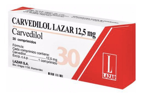 Carvedilol Lazar® 12.5mg X 30 Comprimidos