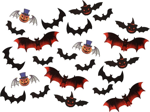 Murcielagos Decorativos De Halloween X72 Piezas En Pvc