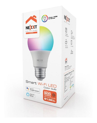 Imagen 3 de 5 de Bombillo Led Inteligente Nexxt Wi-fi 110v - A19