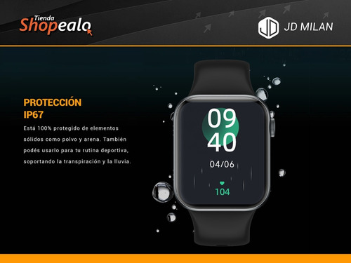 Imagen 5 de 9 de Smartwatch Reloj Inteligente Jd Milán Negro 1.96 Spo2 + Cta