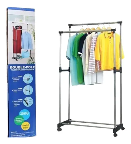 Perchero 2 Niveles Plegable Organizador De Ropa Tendedero