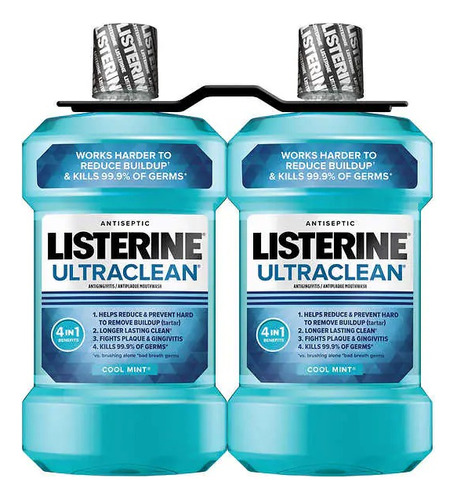 2 Pack Listerine Enjuague Bucal Anti-sarro 1.5 L Importado