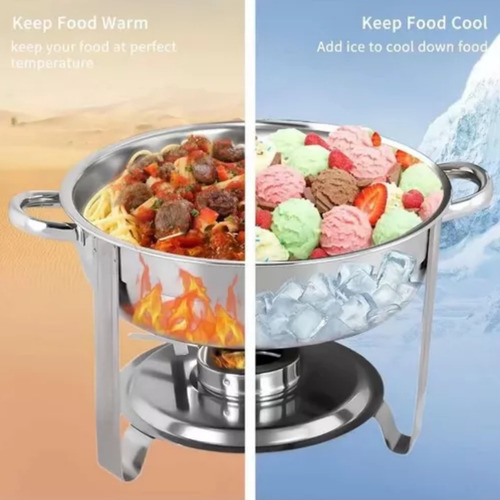 4pz Juego Para Platos De Comida De Inoxidable Y Calentadores