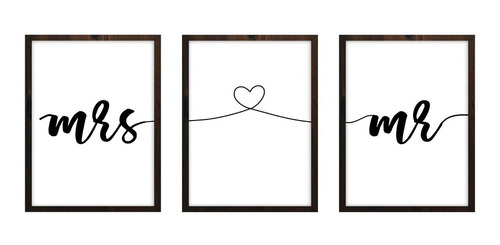 Quadros Decorativos Quarto Casal Frases Amor Coração Mrs Mr