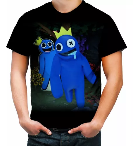 Camiseta Infantil Azul Babão Blues Rainbow Friends Roblox