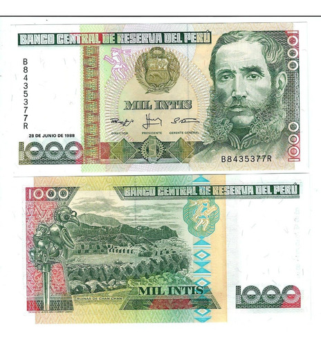 Perú - Billete 1000 Intis 1988 - Unc.