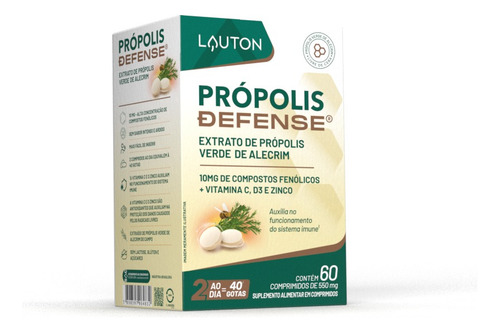 Propolis Defense® Extrato De Própolis + Vit. 60 Cps - Lauton