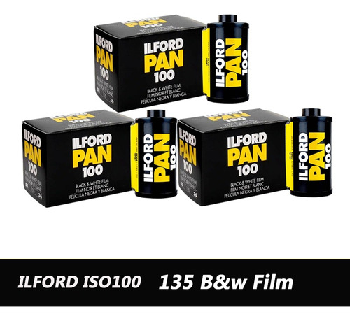 Película Negativa Ilford Pan 100 En Blanco Y Negro, 3 Rollos