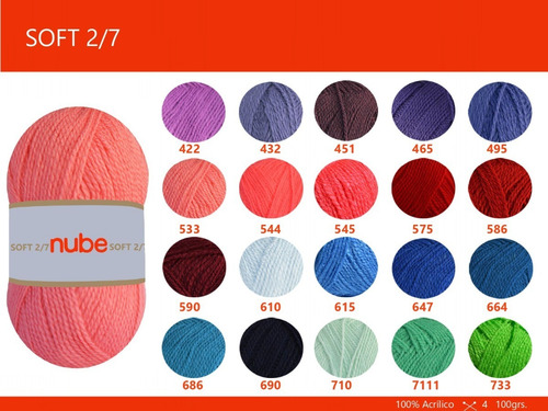 Imagen 3 de 5 de Hilado Cashmilon Nube Soft 2/7 X 10 Ovillos - 1 Kg Por Color