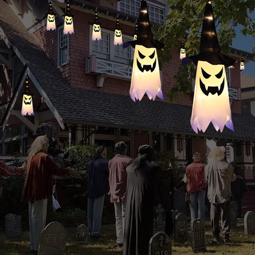 Fantasma De Halloween Colgante Decorativo Con Luz Led Calida