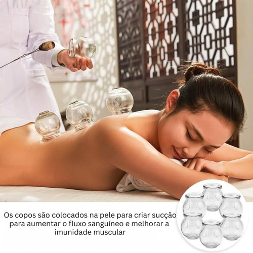 Kit Ventosa De Vidro Terapia Com 14 Peças Completo