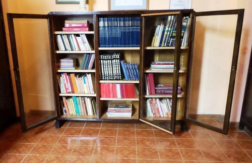 Antigua Biblioteca 3 Puertas Llave Reparticion Publica Bisel Marrón (Usado)
