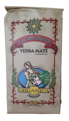 Pack X 6 Yerba Mate Sol De Acuario Orgánica X 500 Grs 