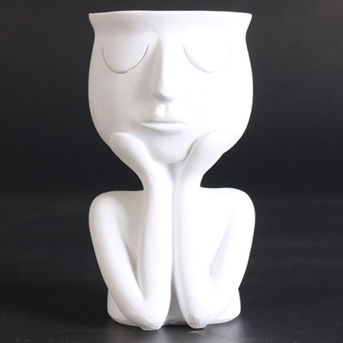 2x Escultura De Retrato Humano Maceta Florero Planta