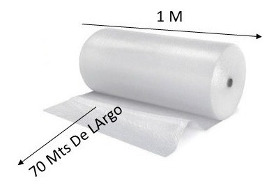 Imagen 2 de 3 de Rollo Plástico Papel Burbuja Protección 1m X 70 Mts