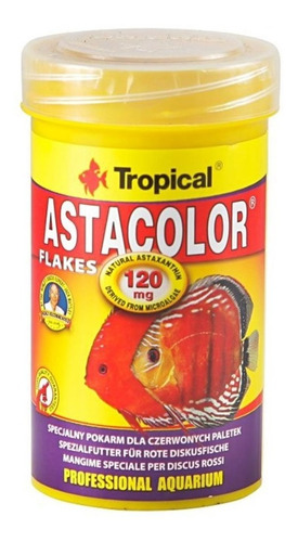 Ração Peixes Astacolor Flakes 100gr Tropical - Realça Cores 