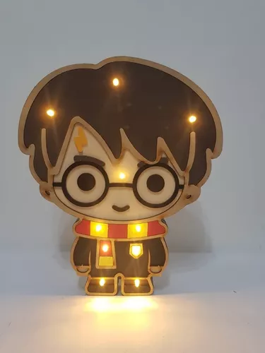 Lámpara Luz Led En Madera Harry Potter