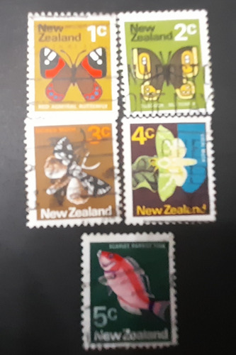 Sello Postal - Nueva Zelanda -  Mariposas - 1970