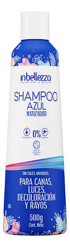 Shampoo Azul Matizador Para Canas Y Rayos Inbellezza 500g