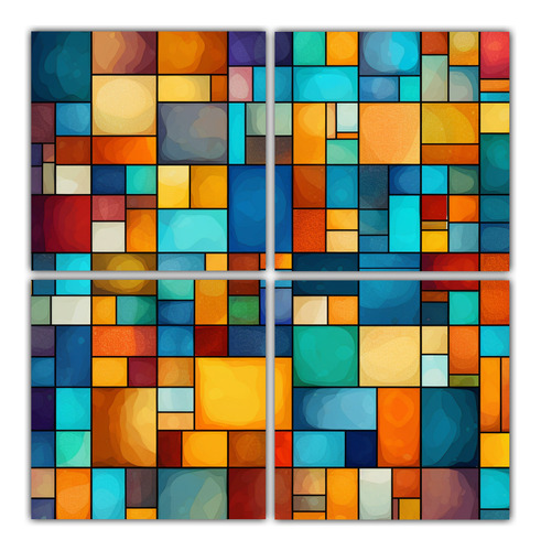 80x80cm Cuadros Decorativos Con Fondo Mosaico Colorido