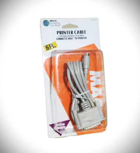 Cable De Impresora 8 Pin Mini Male/25 Db Male, 1,80 Mts