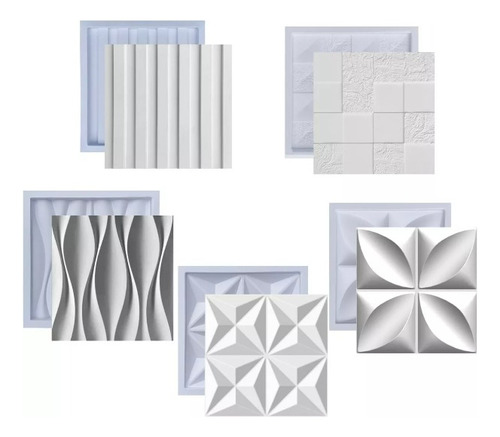 Formas Pra Gesso 3d E Cimento Kit Abs Resistente Molde Placa