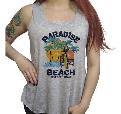 Musculosa Acampanada Padadise Beach Tropical Playa Viaje