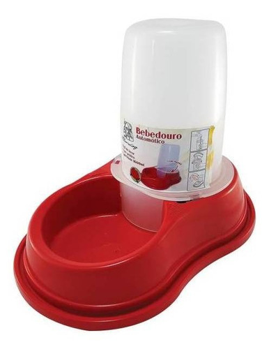 Bebedouro Automático Para Cães E Gatos Vermelho Com Trava