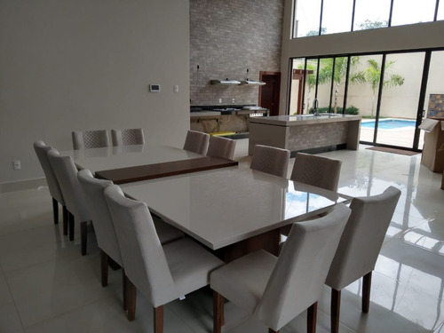 Mesa Jantar 12 Lug Vidro Temperado Com Aparador 3,4 X 1,52 M