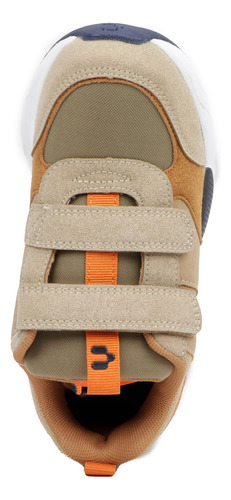 Tenis Para Niño Cómodos Ajuste De Velcro Charly Taupe Tallas 15-21 Mod. 1069913