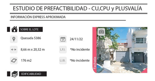 Imagen 6 de 6 de Lote 8.66 X 20.32 A 100 M Av Triunvirato A 100 M Av Congreso Ver Foto De Estudio De Prefactibilidad