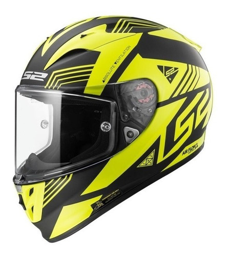 Casco Moto Pista Gp Ls2 323 Arrow R Neon Amarillo Mas X Moto