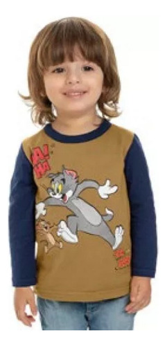 Camiseta Manga Longa Tom And Jerry Marlan T2200 - Tam. 1 2 3