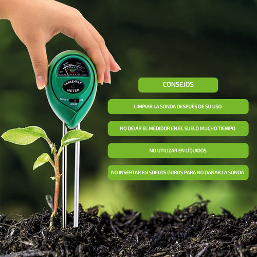 Imagen 5 de 7 de Medidor De Ph Suelo Tierra Humedad Y Luz Cultivo Indoor Grow
