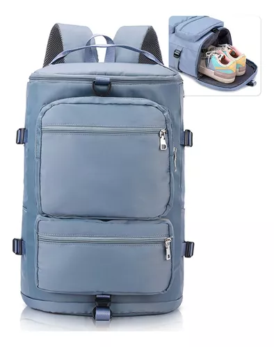 Bolsa de deporte unisex con compartimento para zapatos, bolso de 20 L, bolsas  de viaje impermeables de gran capacidad, bolsa portátil para gimnasio y  Fitness (gris) JM