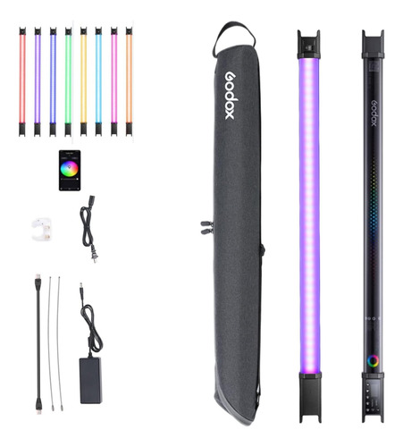 Luz De Tubo Rgb Tl60 Led A Todo Color Con Batería Recargable