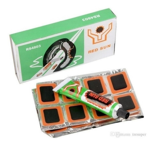 Parches De Bicicleta Moto + Solucion Pegamente Tuproductouy