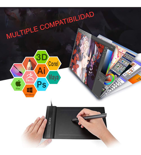 Imagen 6 de 9 de Tableta Grafica Digitalizadora Veikk S640 6x4 + Android